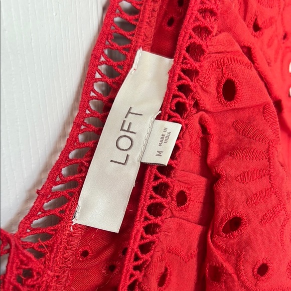 Red Eyelet Ruffle Top - Picture 3 of 7